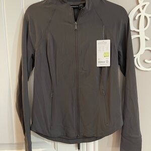 Athleta Gray Utility Jacket with Technical Fabric